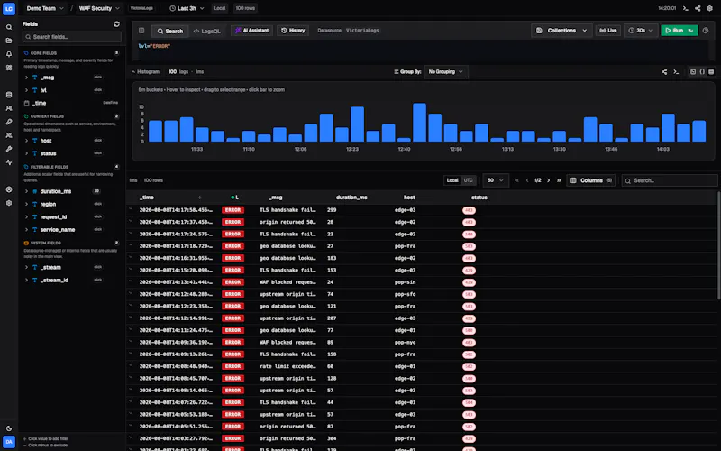 Logchef screenshot 5