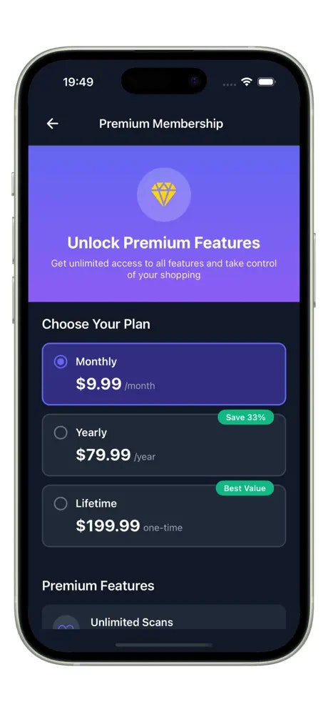 ScanWise AI - Food Scanner - Screenshot 4 showing product features and functionality