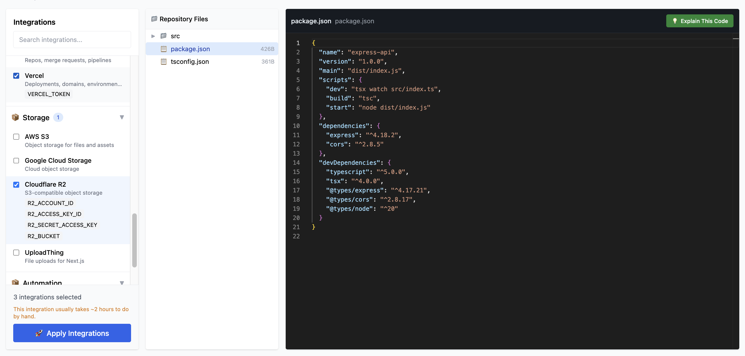 AutoIntegrate - Screenshot 2 showing product features and functionality