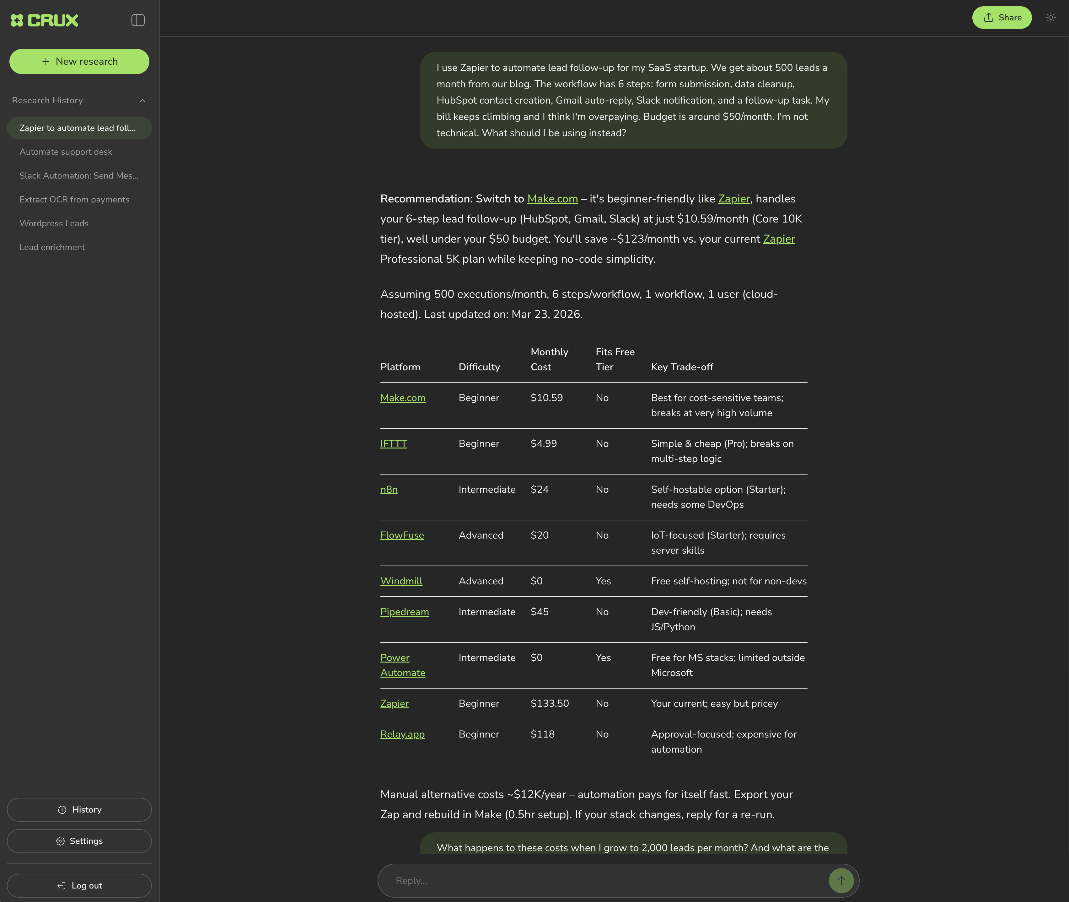 Crux - Compare Workflow Automation Tools gallery image
