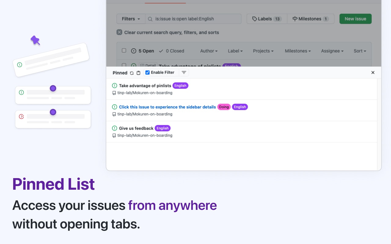 Mokuren for GitHub Issues gallery image