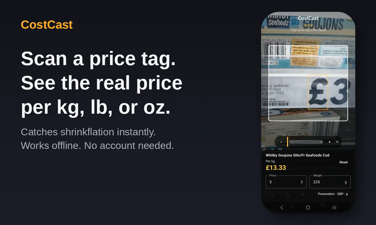 CostCast: Catch Shrinkflation Instantly gallery image