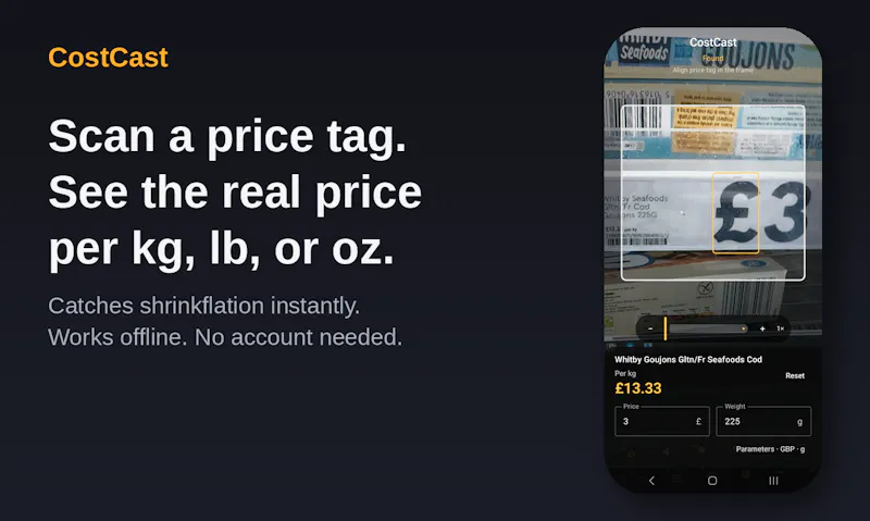 CostCast: Catch Shrinkflation Instantly screenshot 1