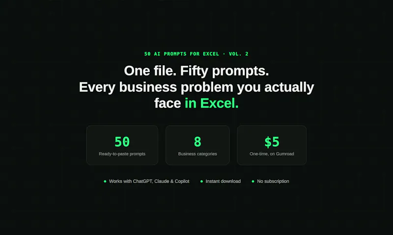 AI Prompts for Excel — Vol. 2 screenshot 4