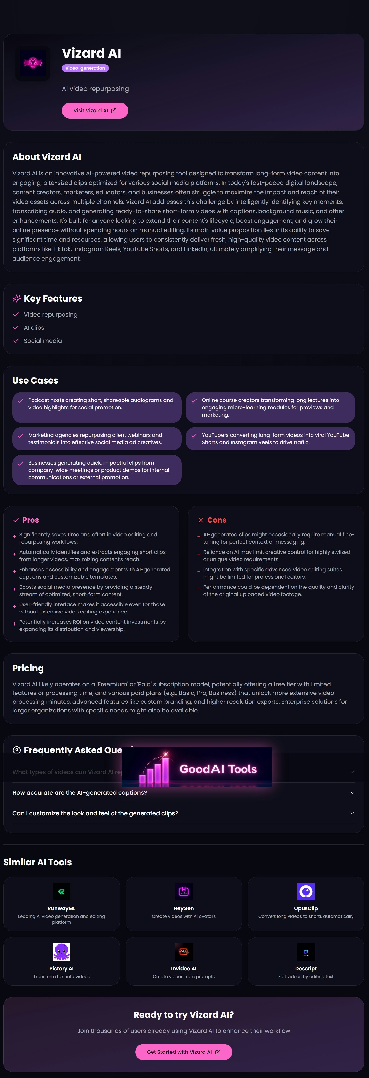 GoodAITools - Screenshot 3 showing product features and functionality