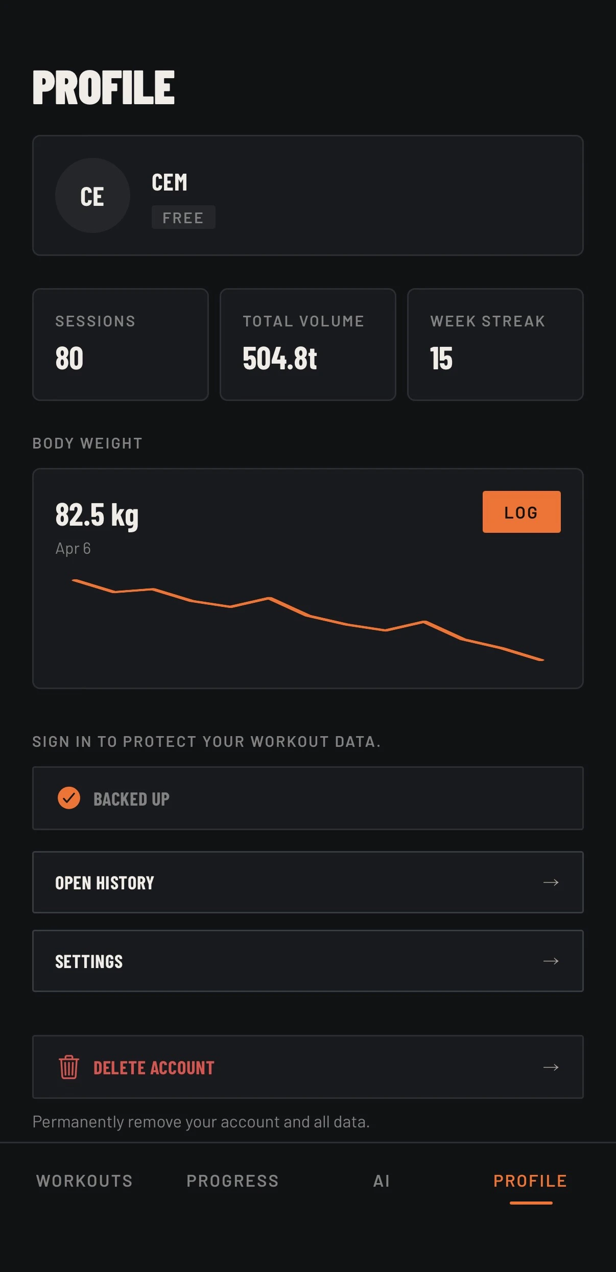 Lightweight — Minimalist Workout Tracker screenshot 3