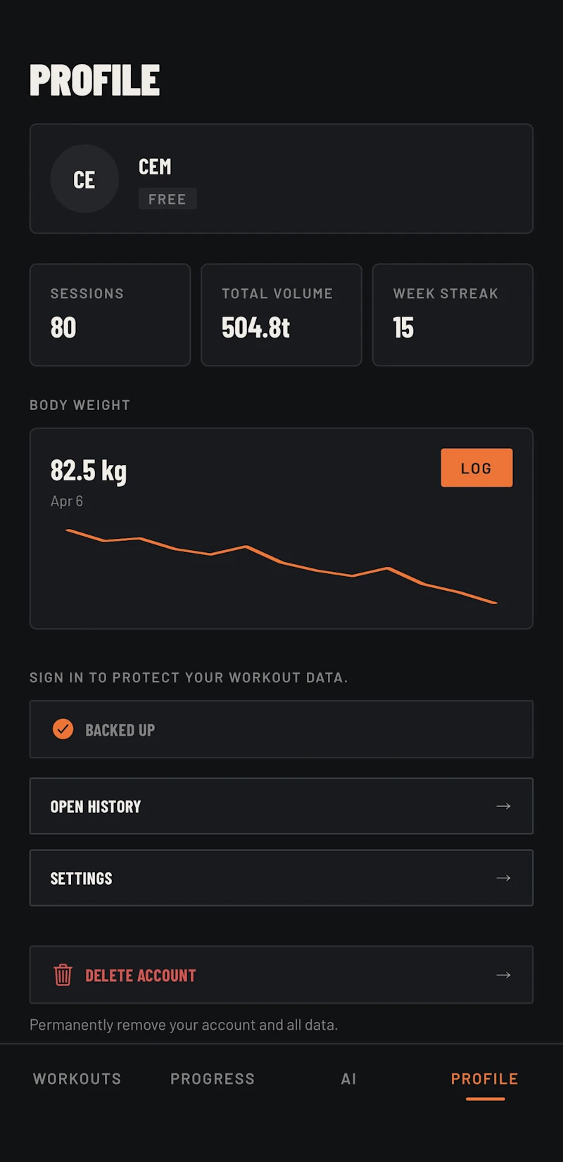 Lightweight — Minimalist Workout Tracker screenshot 3