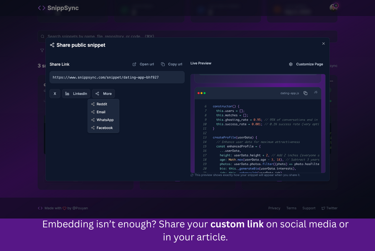 Snippsync - Mantieni i frammenti di codice senza sforzo in sintonia con GitHub media 6