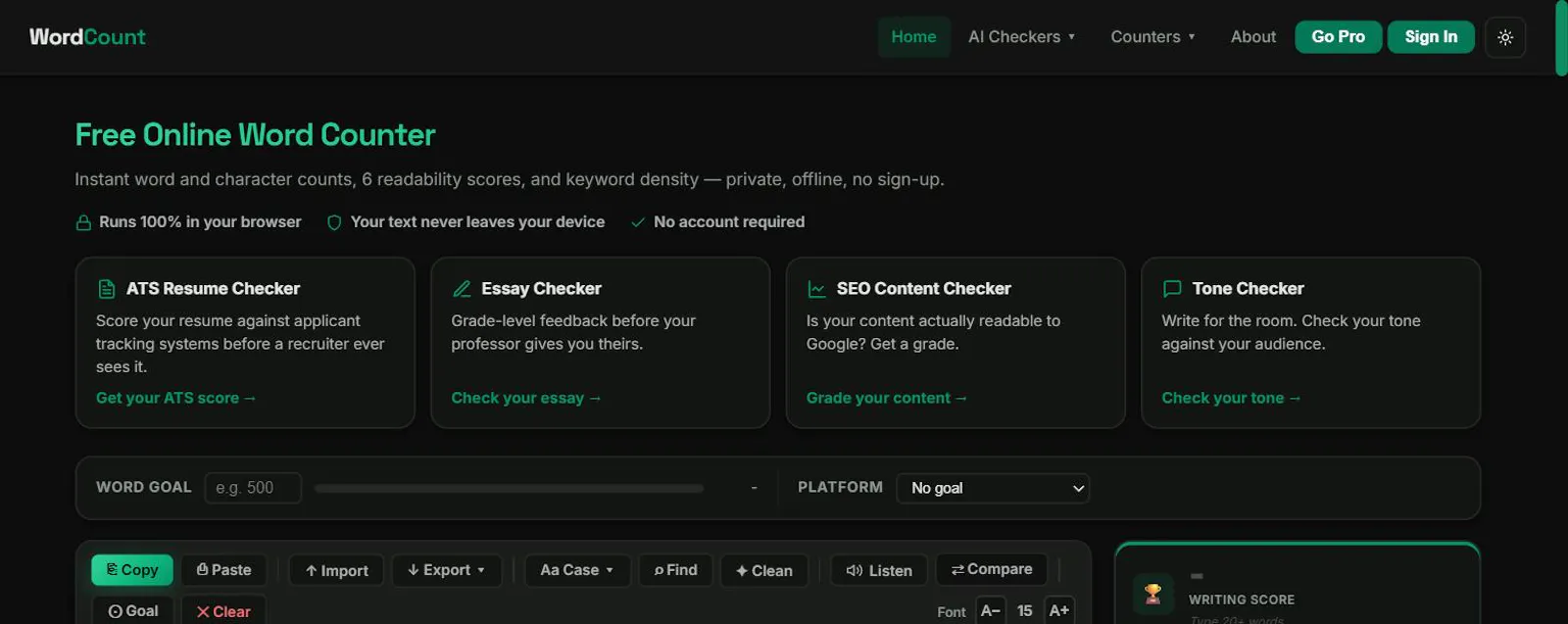 WordCountOnline screenshot 2