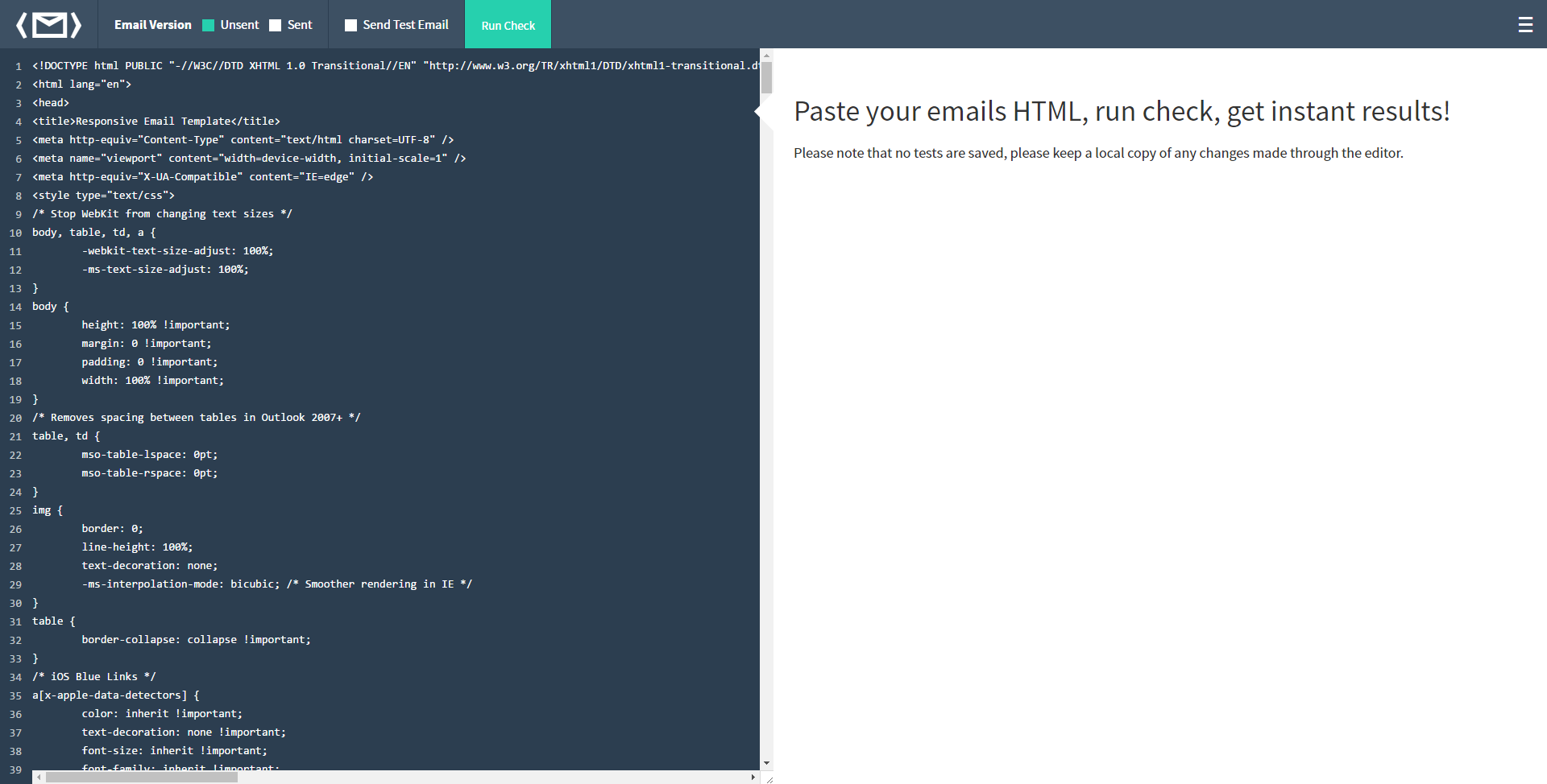 HTML email check gallery image