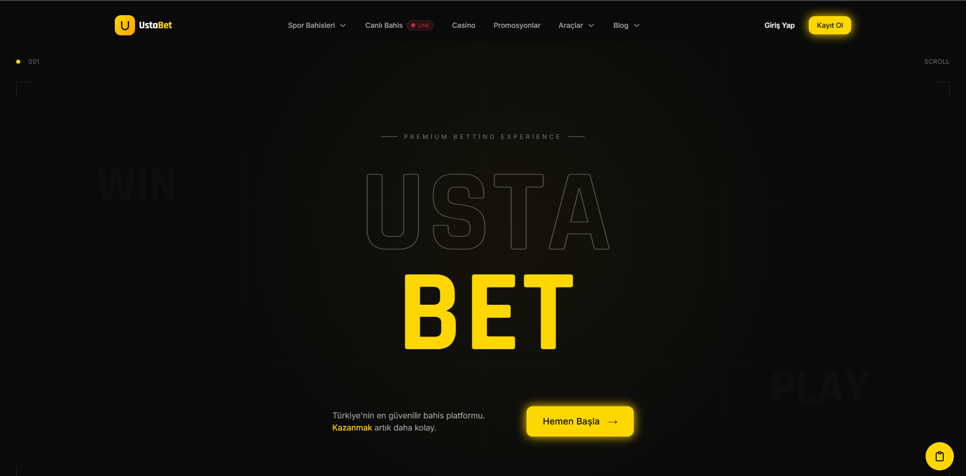UstaBet - Main product screenshot demonstrating key features and user interface