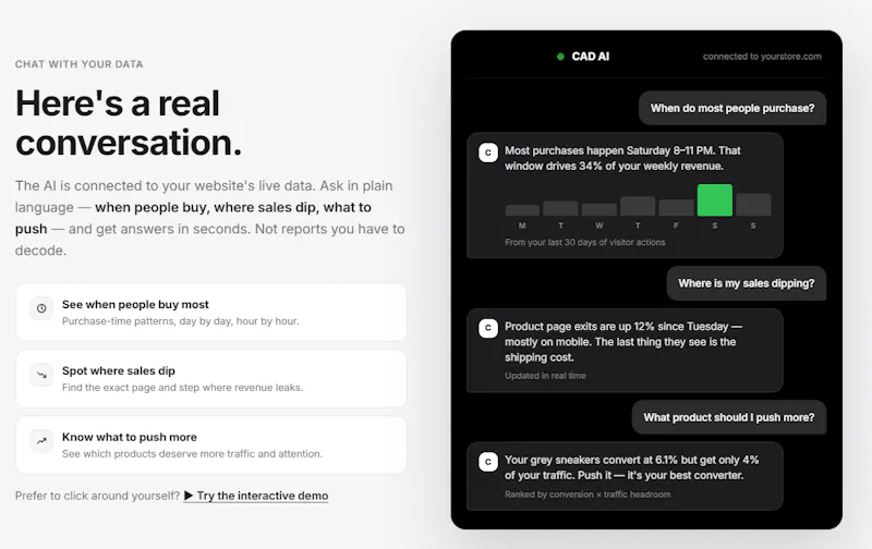 CAD — Customer Action Data screenshot 2