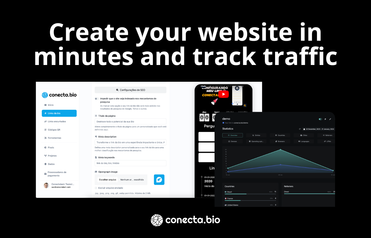 Conecta.bio - एक लिंक, एक स्मार्ट बायो पेज में आपके सभी कनेक्शन। मीडिया 4