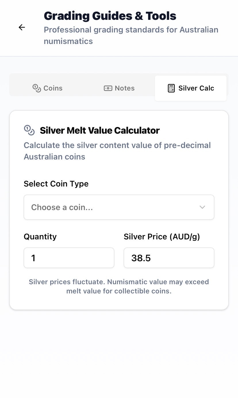 Aussie numismatics - Screenshot 4 showing product features and functionality