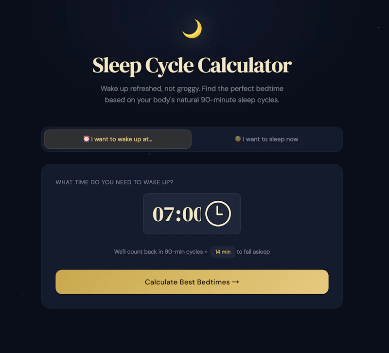Sleep Cycle Calculator screenshot 1