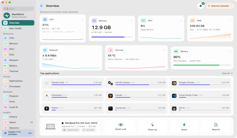 MacMetric screenshot 2
