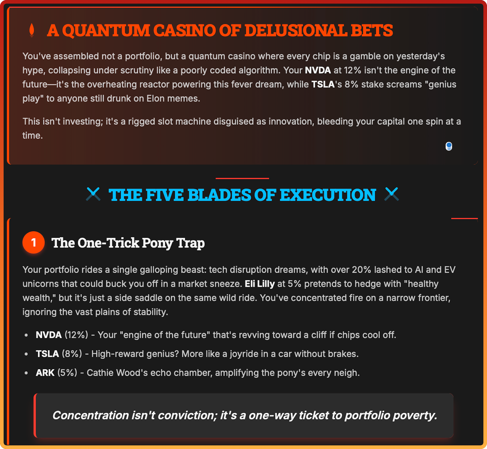 RoastMyPortfolio - Screenshot 2 showing product features and functionality