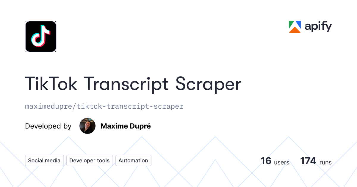 TikTok Transcript Scraper gallery image