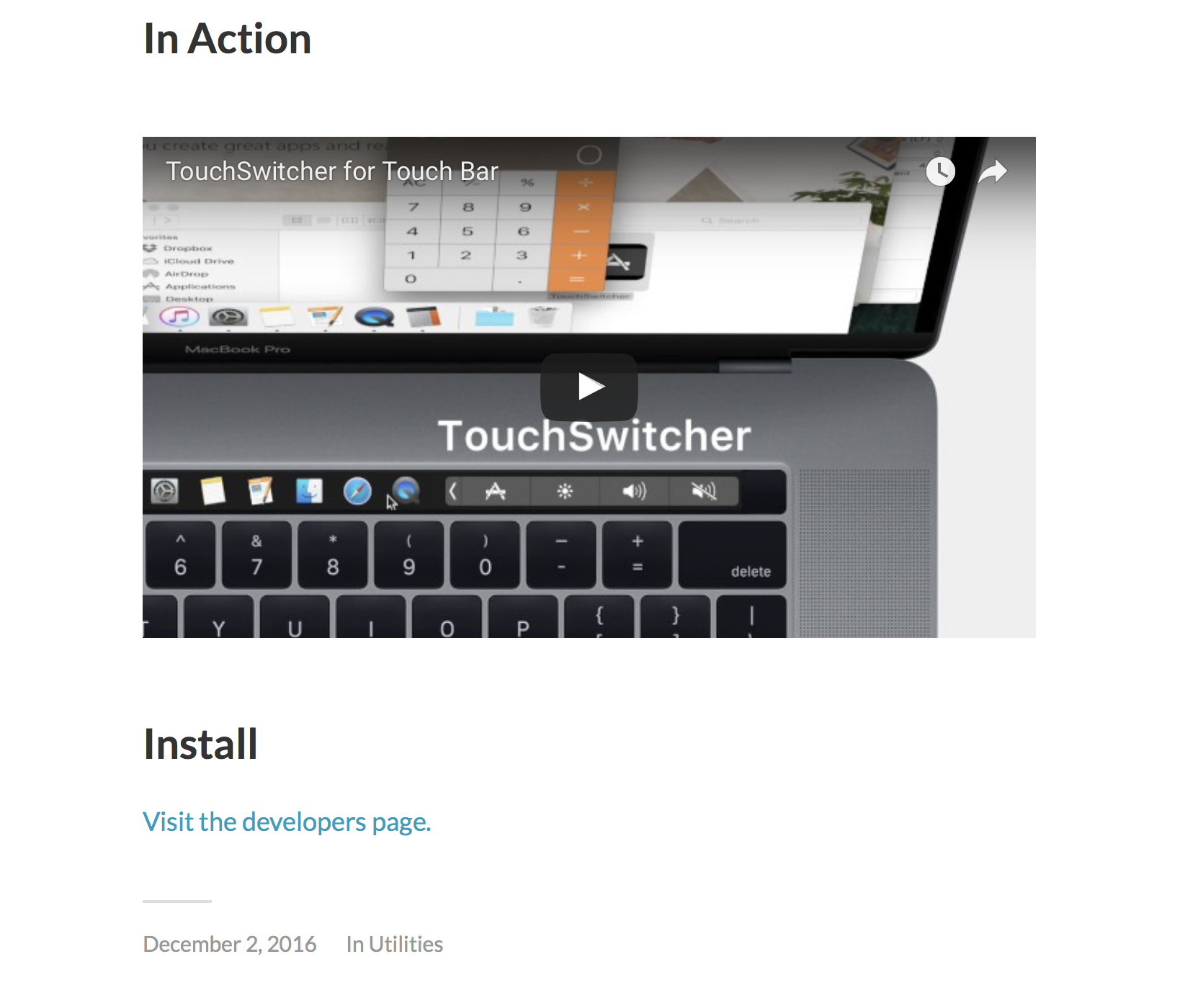 Mac Touch Bar gallery image