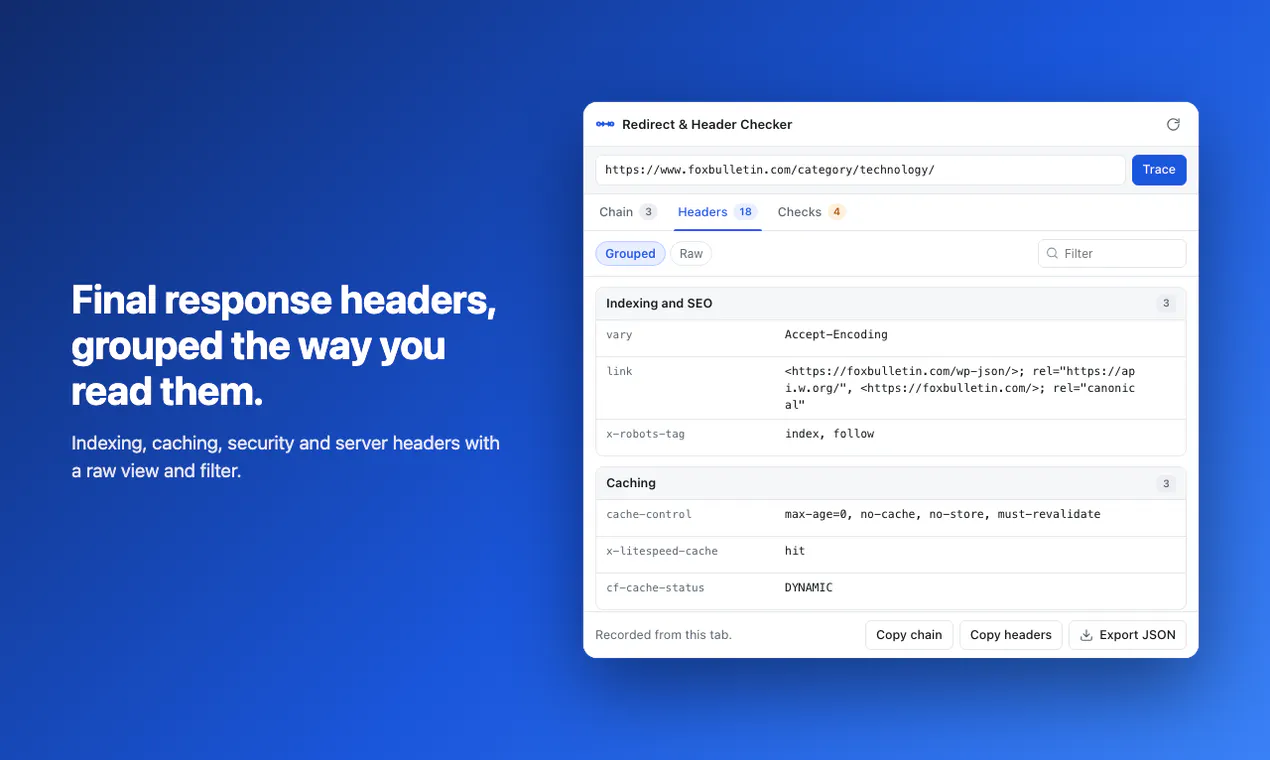 Redirect & Header Checker gallery image