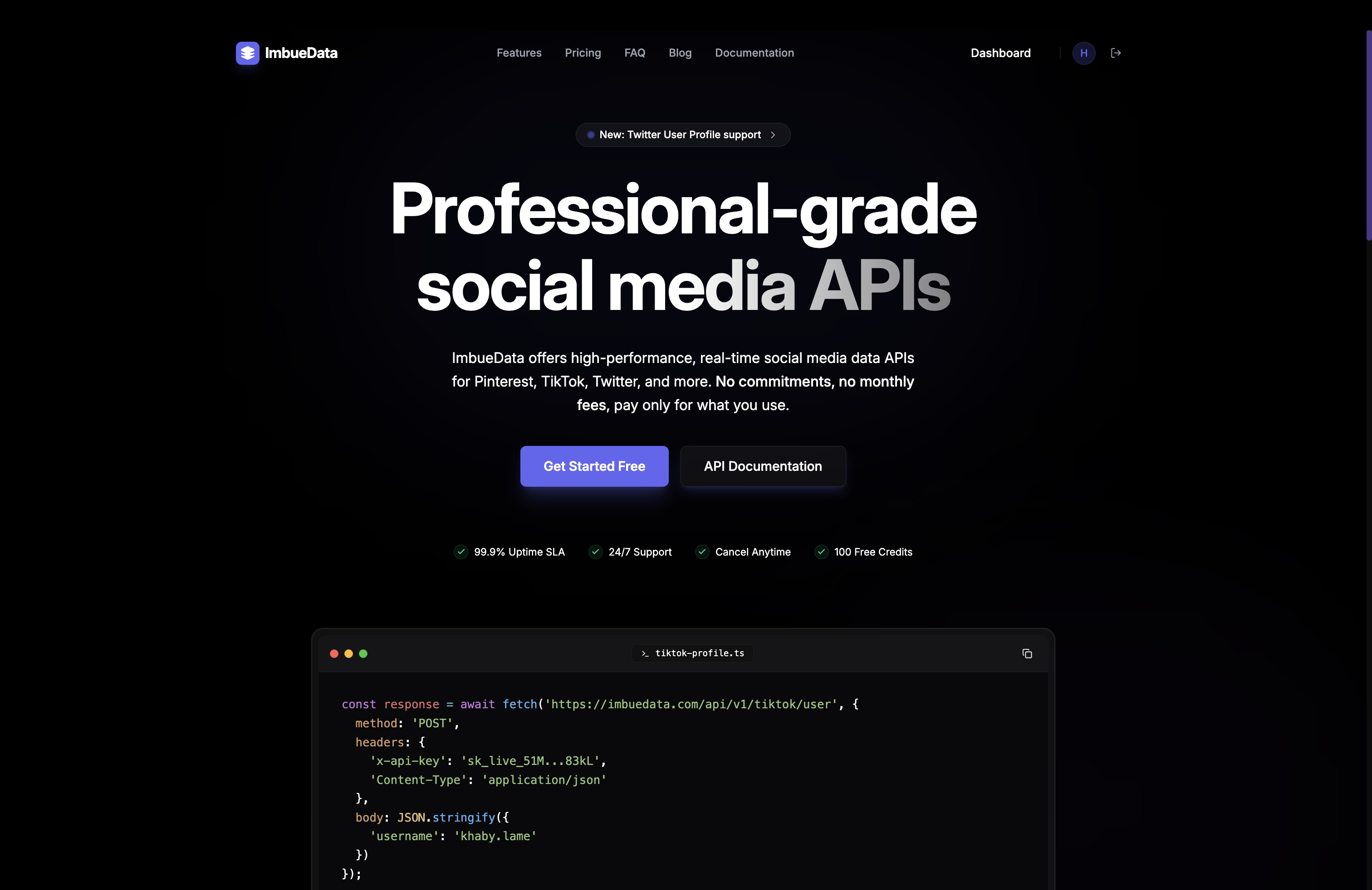 ImbueData - Main product screenshot demonstrating key features and user interface