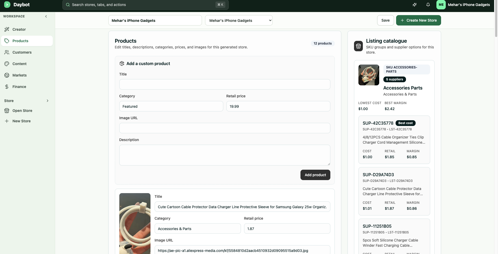 Daybot Storebuilder gallery image