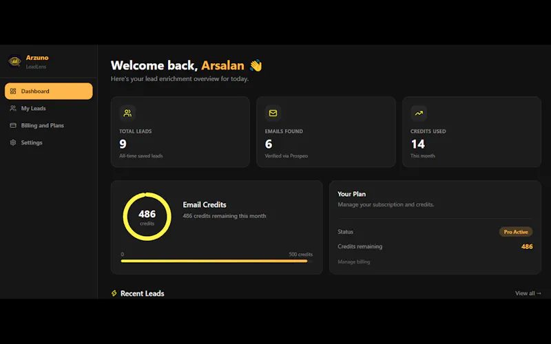 Arzuno LeadLens screenshot 3