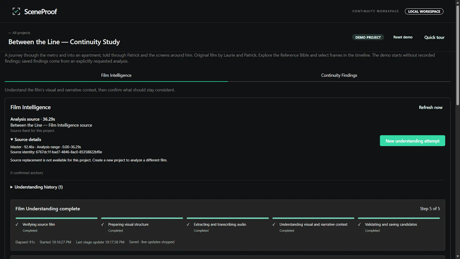 SceneProof screenshot 2