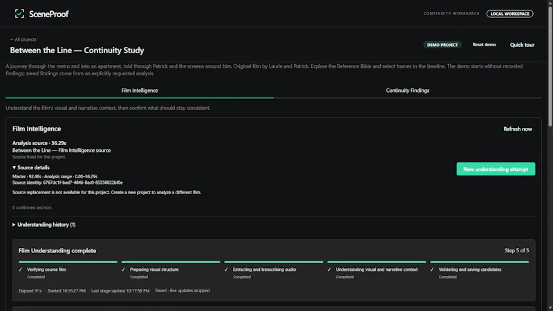 SceneProof screenshot 2