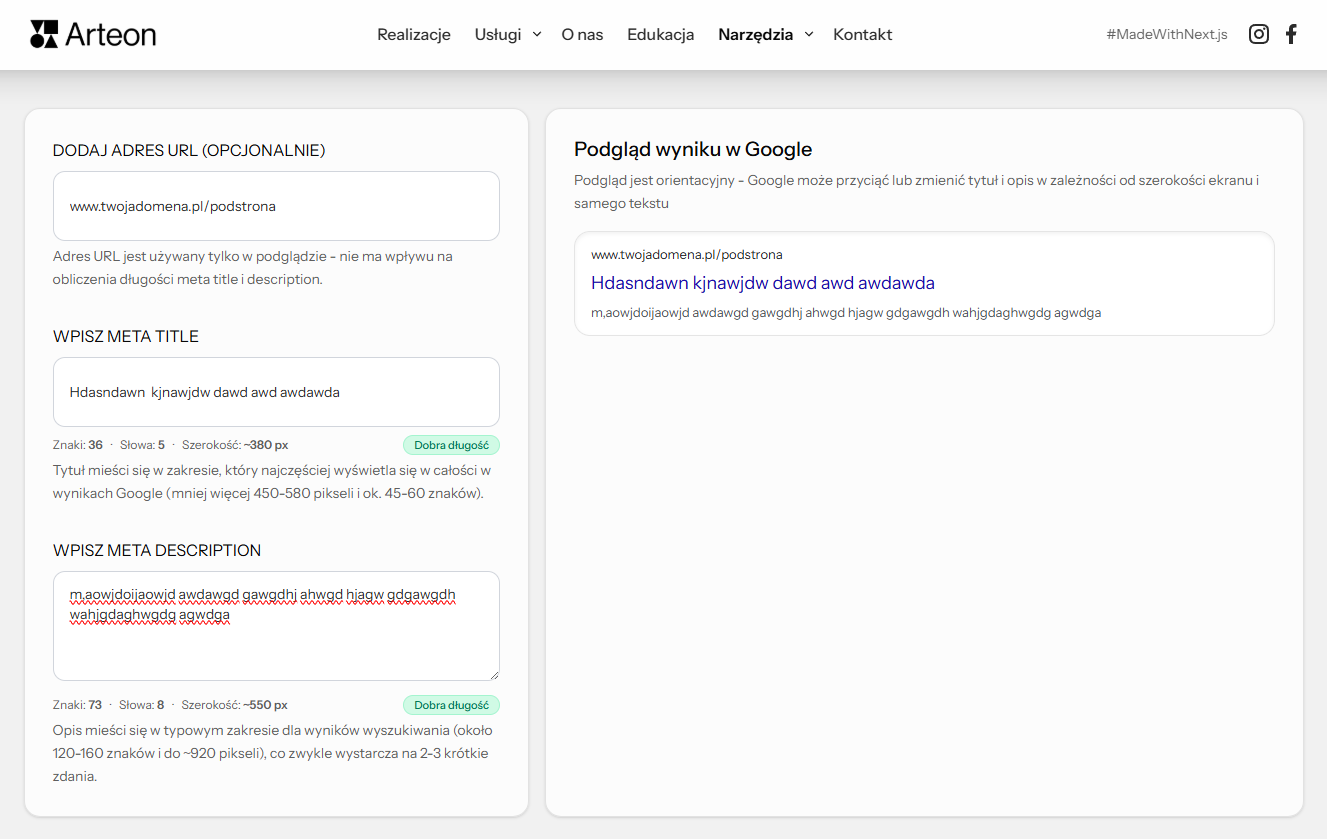 Meta Title & Description Length Checker - Screenshot 2 showing product features and functionality