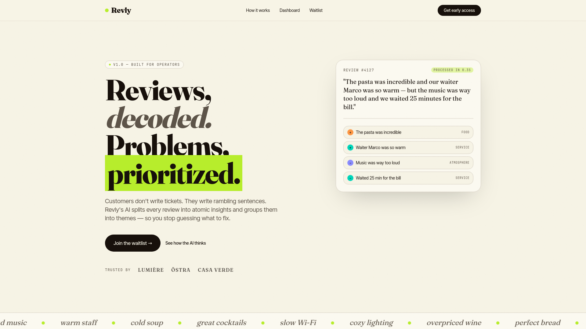 Revly — Raw reviews into a list of fixes gallery image