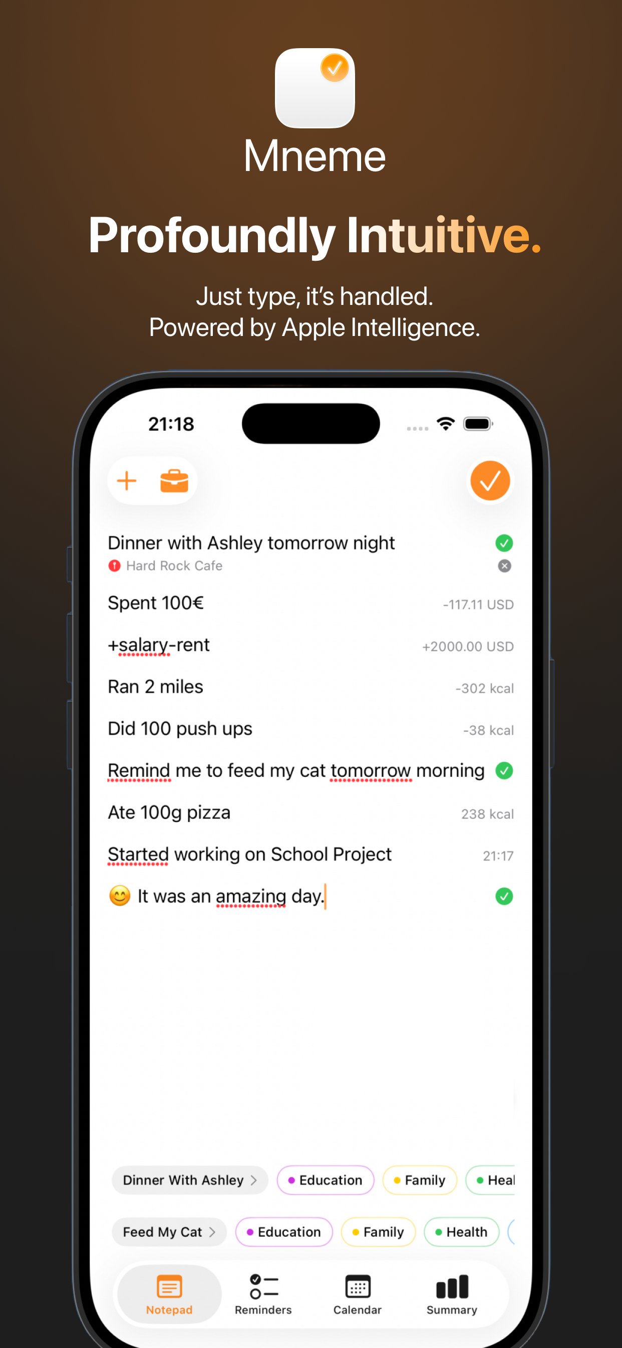 Mneme - Main product screenshot demonstrating key features and user interface