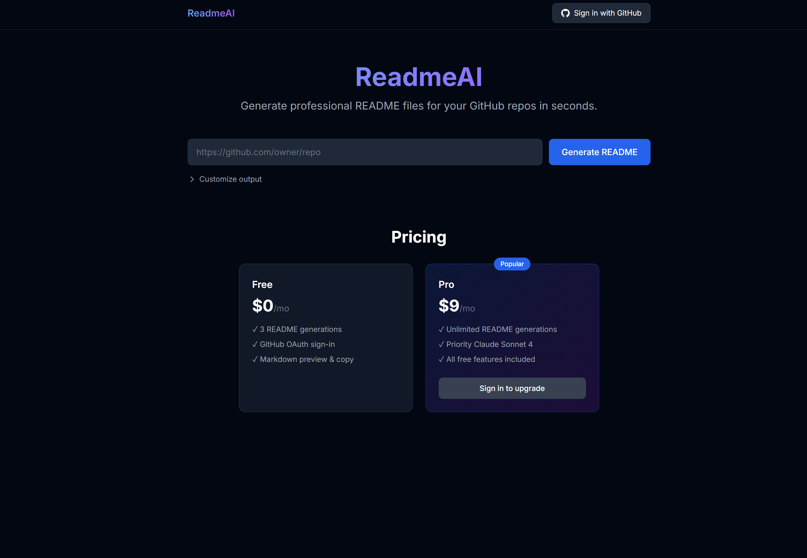 ReadmeAI gallery image