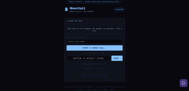 GhostCall  — Calls Without Phone Numbers screenshot 3