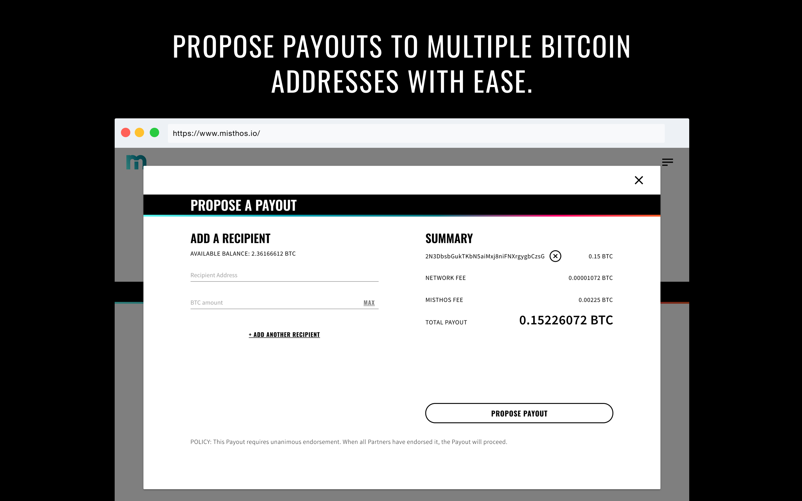 Misthos: A streamlined multisig Bitcoin wallet for businesses | Product Hunt