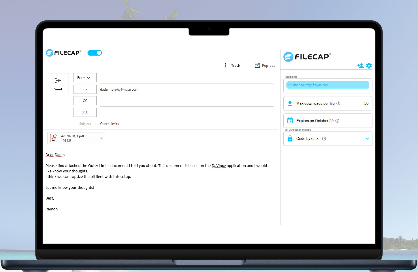Filekap - (Büyük) eklerle e-postaları güvenli bir şekilde gönderin ve alın medya 1