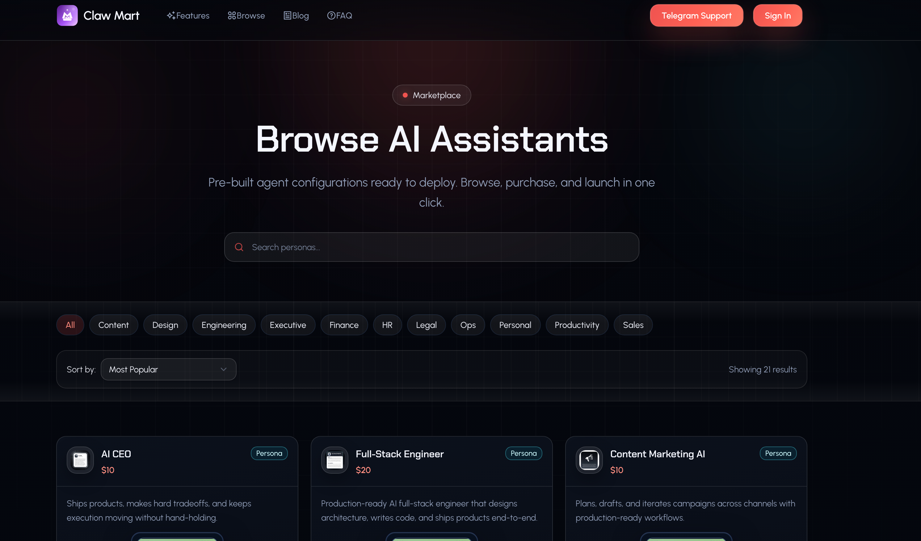 Claw Mart - Screenshot 2 showing product features and functionality
