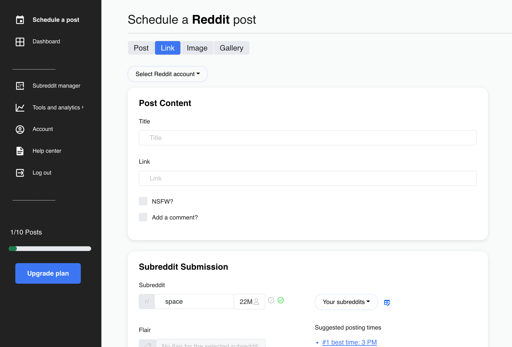 Uptebuzz - Reddit Post -planning en promotietools media 2