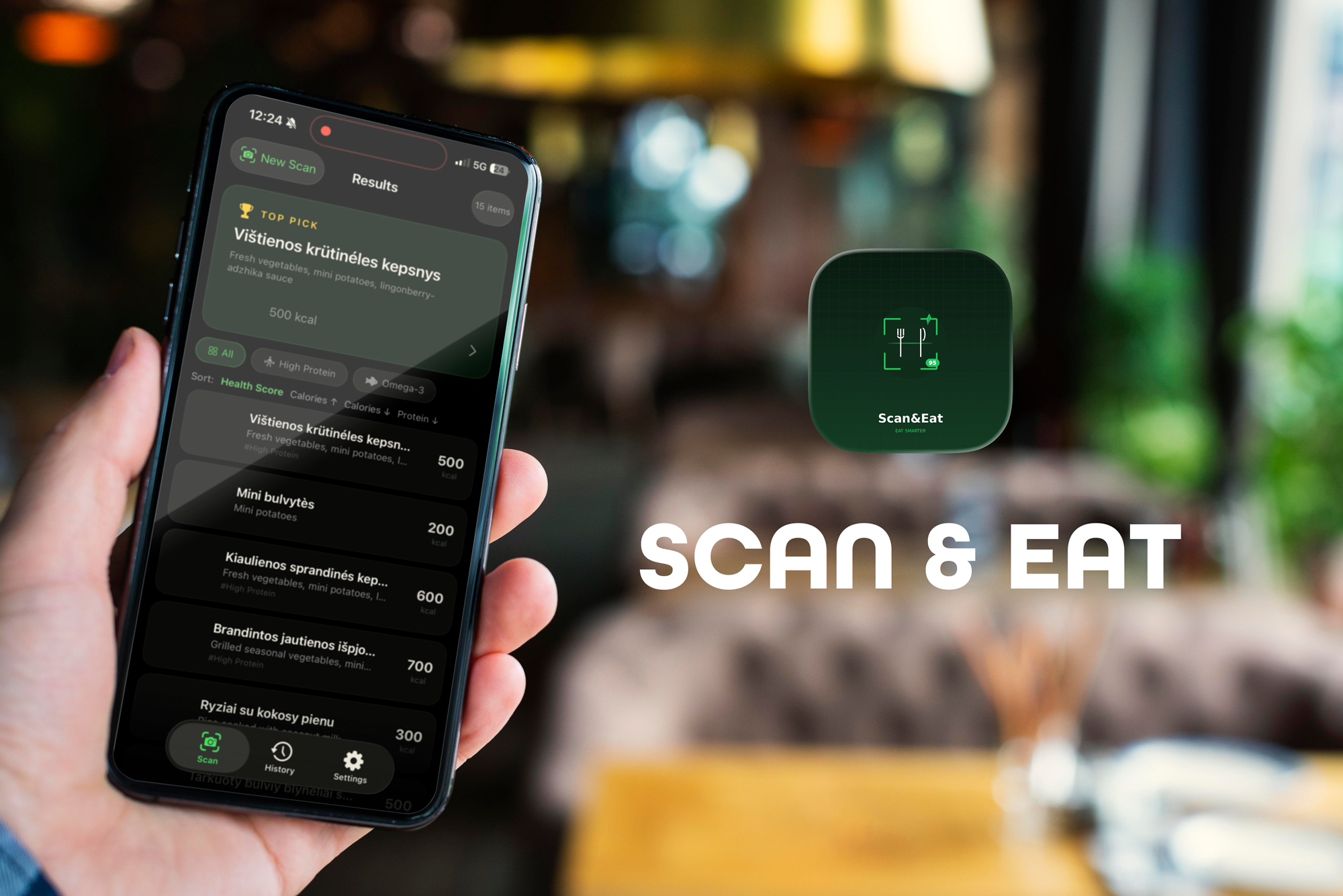Scan&Eat app - Main product screenshot demonstrating key features and user interface