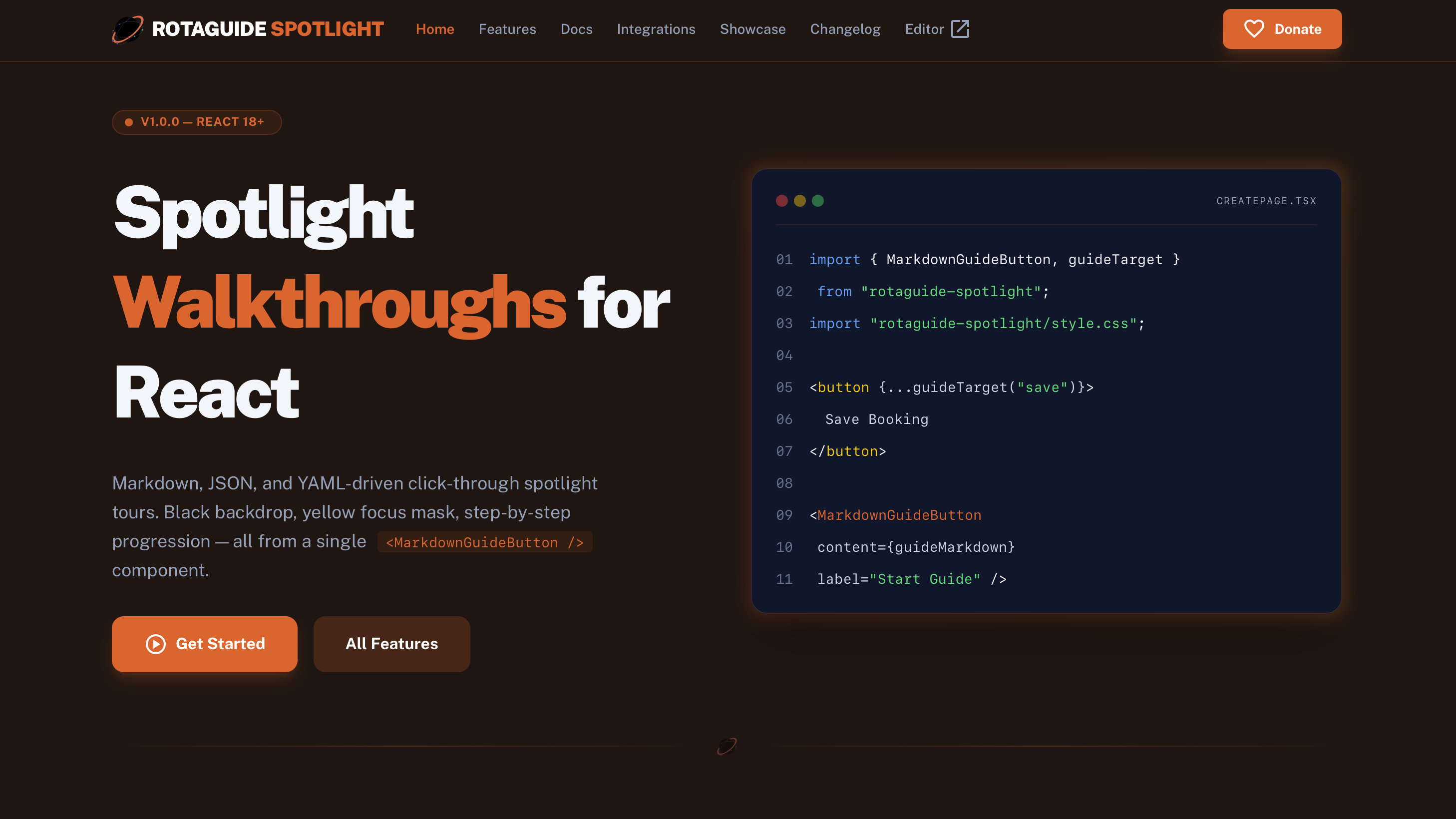 RotaGuide Spotlight - Main product screenshot demonstrating key features and user interface