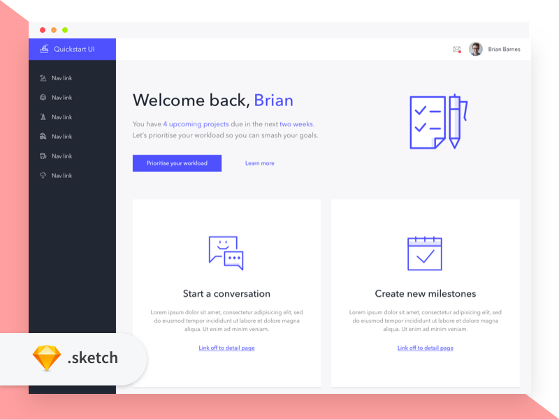 Sketch Quickstart UI Kit gallery image