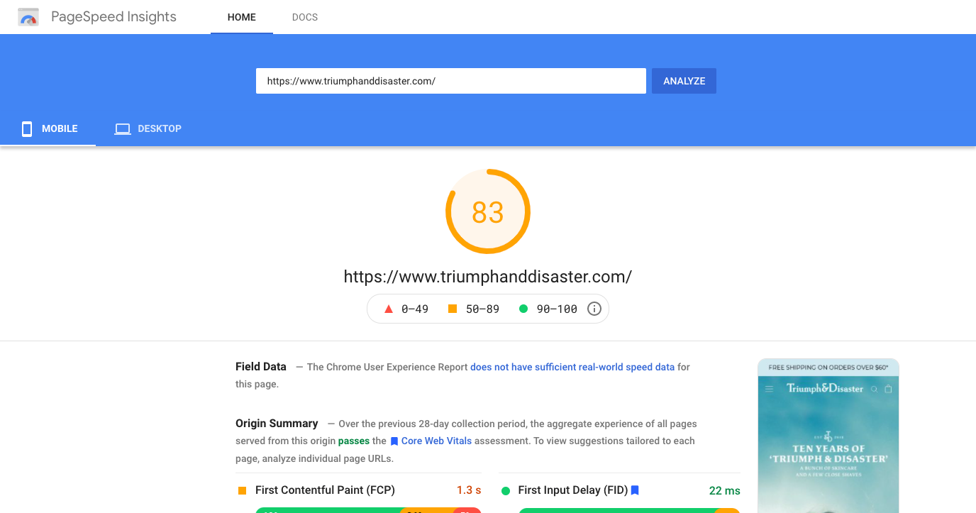 PageSpeed Optimisation gallery image