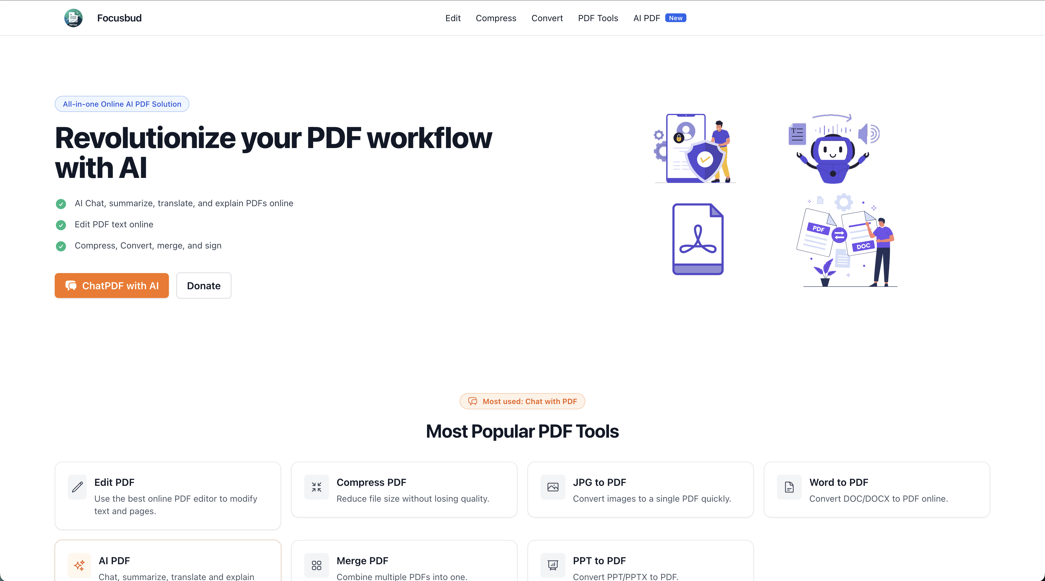 Focusbud — Fast, Private AI PDF Tools gallery image
