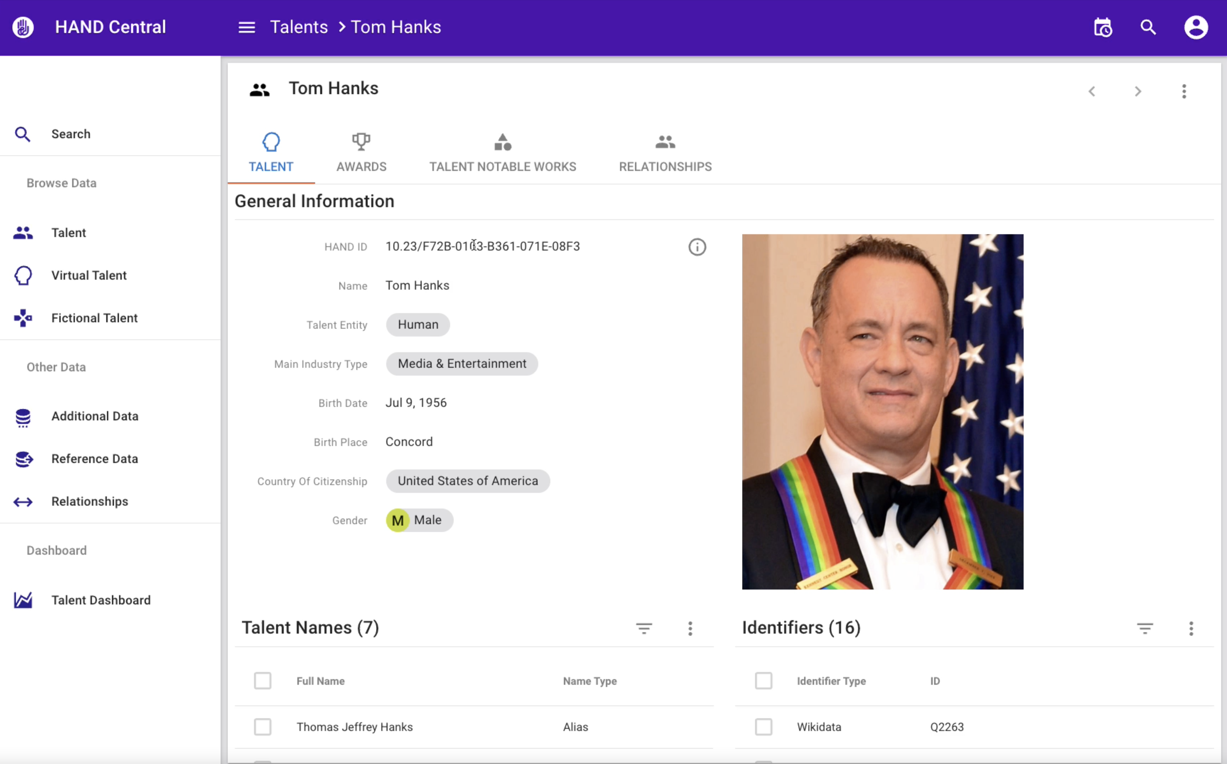 HAND Central Database gallery image