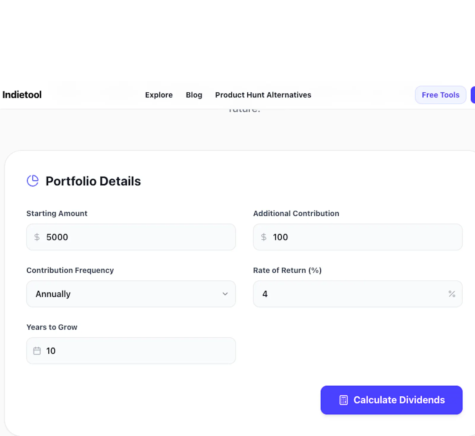 Free Dividend Calculator screenshot 1