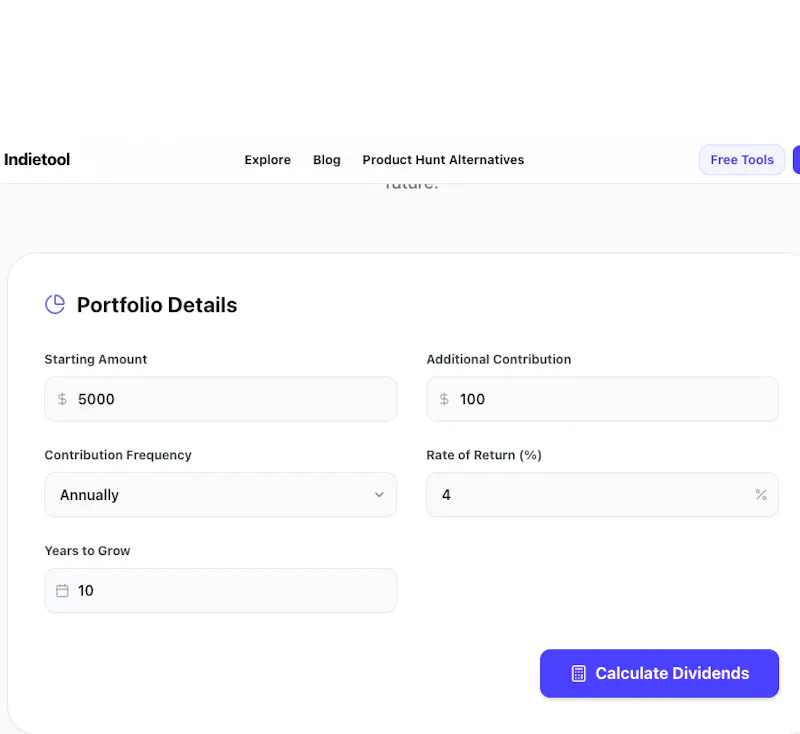 Free Dividend Calculator screenshot 1