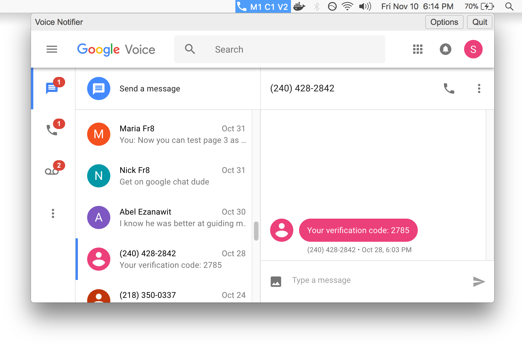 Google Voice Mac App gallery image