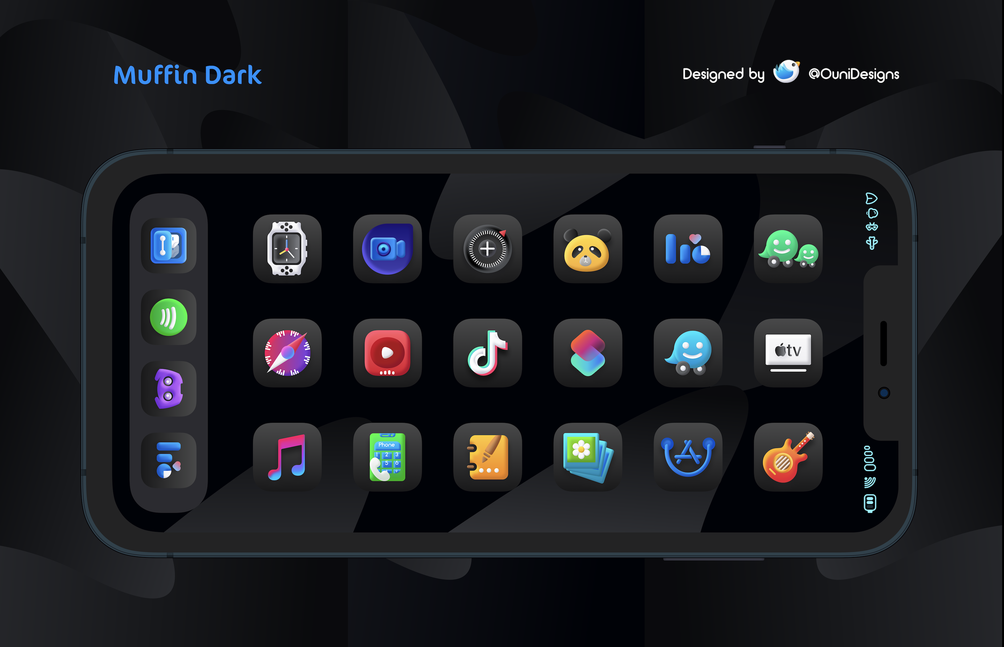 Muffin Dark icon Set for iOS 15 gallery image