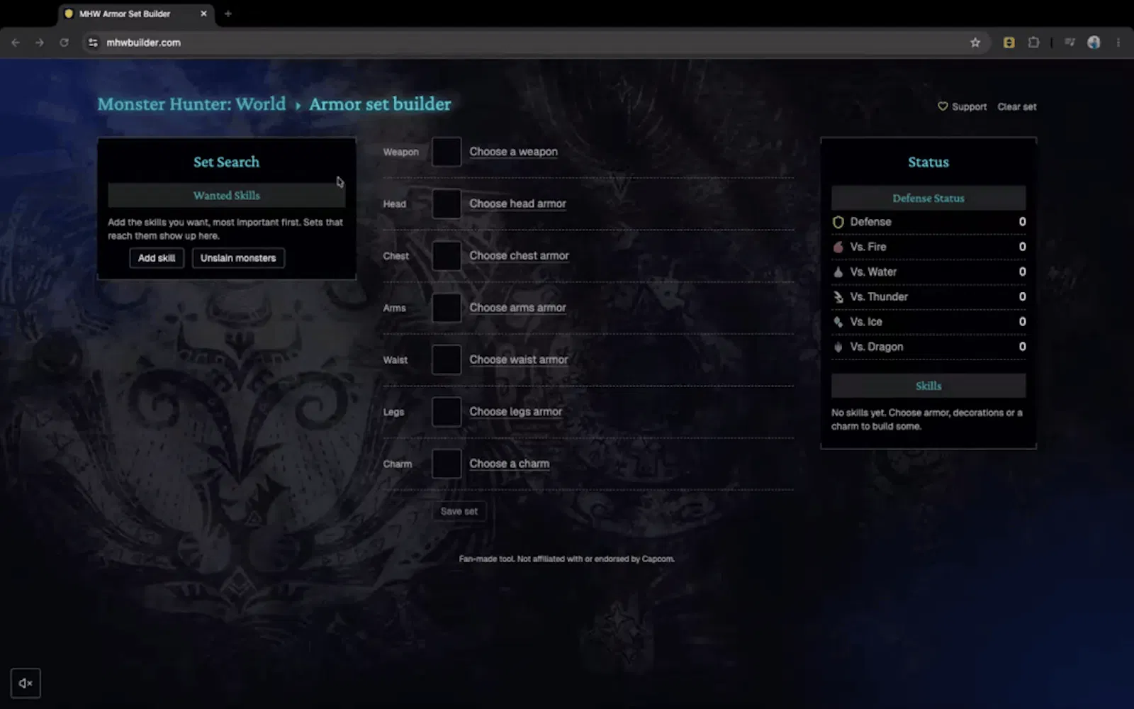 MHW Armor Set Builder screenshot 1 (video preview)