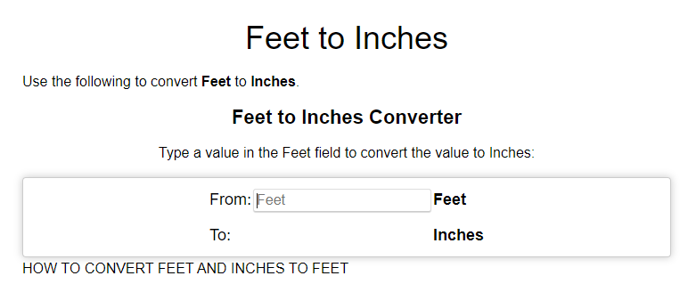 Inch to Feet Converter gallery image